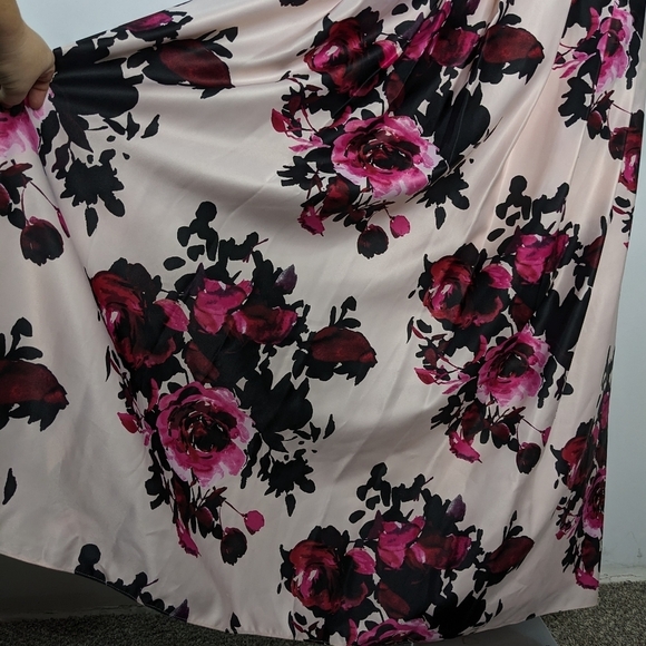 B&A by Betsy & Adam black pink sleeveless maxi gown dress 18W - Picture 7 of 11